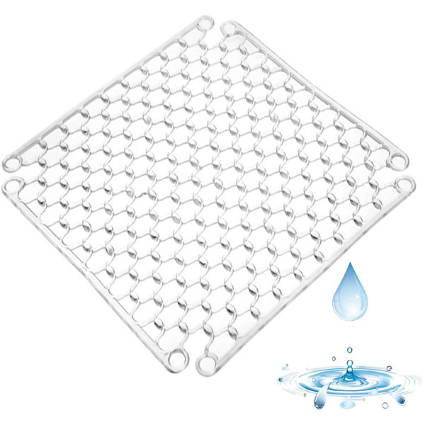 slai 2 X Slicone Mats Adjustable Clear Kitchen Sink Dish Drying Grid